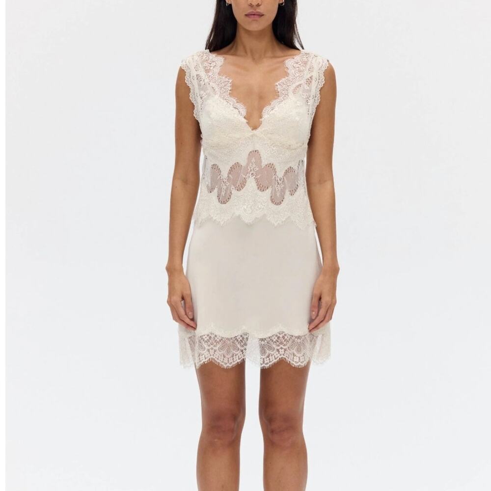 Third Form VISIONS LACE MINI DRESS BUTTERCREAM